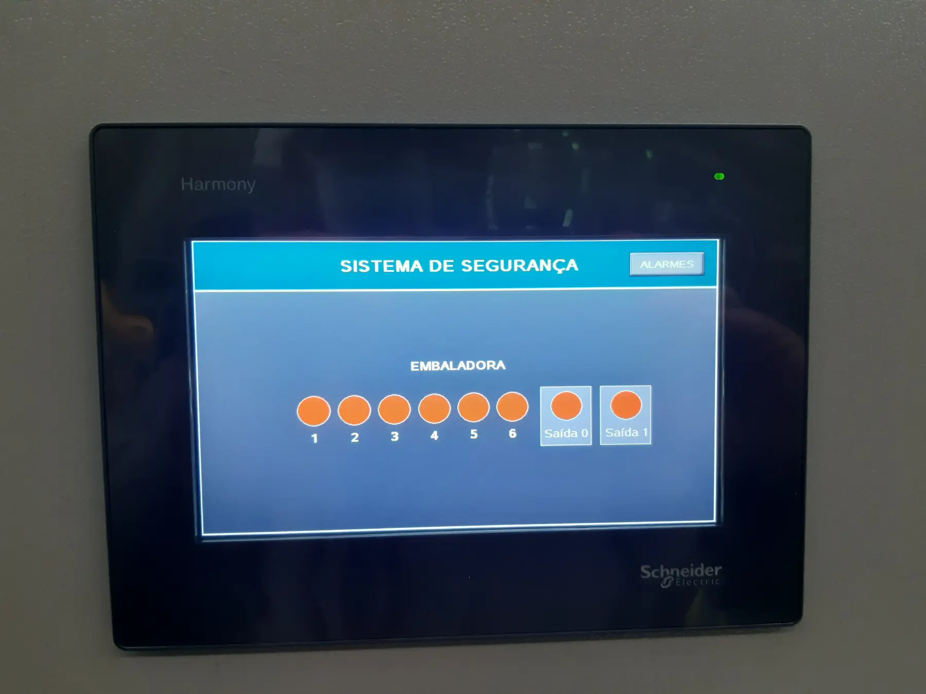 Interface de sistema de segurança industrial